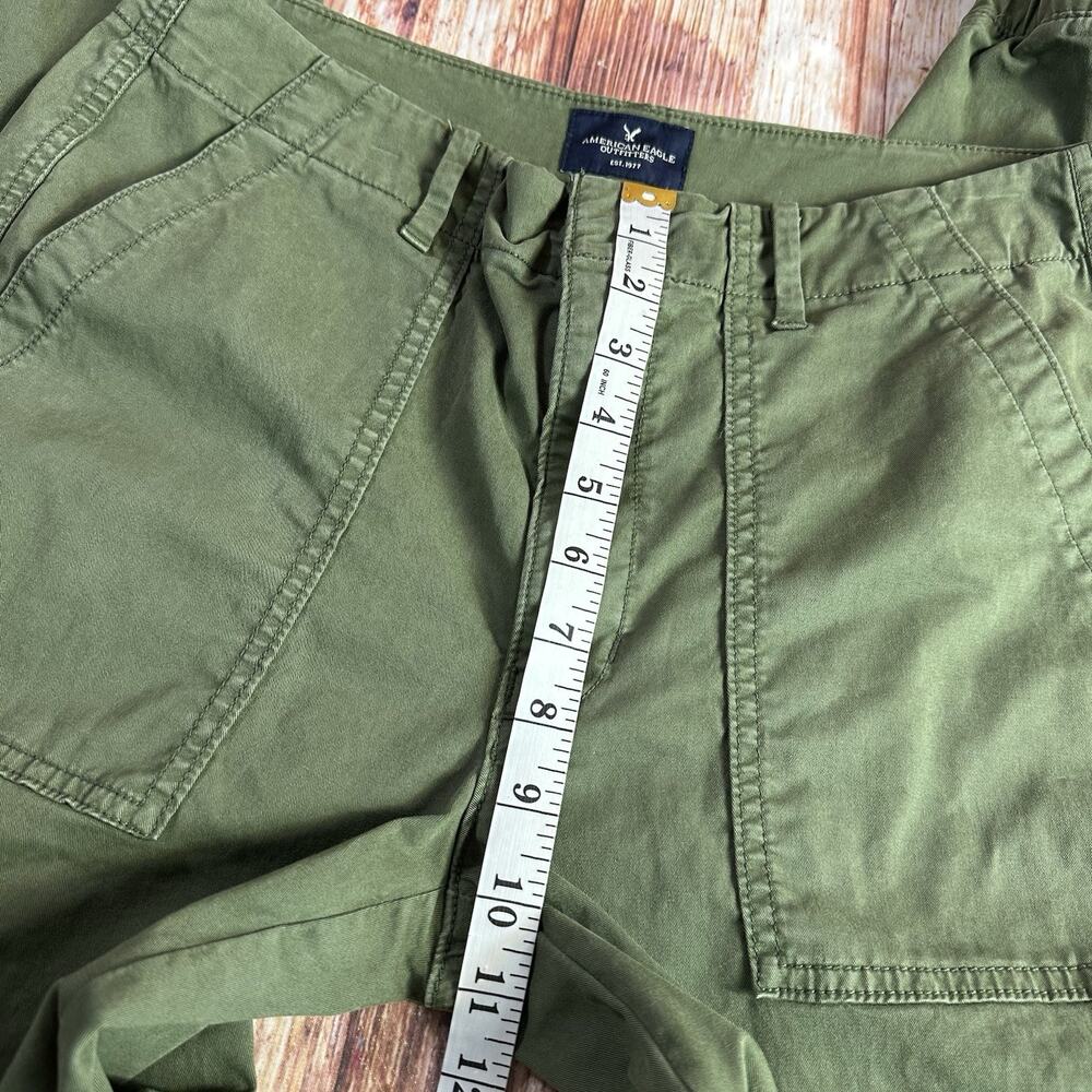 American Eagle Sz 6 Green Stretch Mid Rise Joggers Chino Twill Ankle Pants 31x26 - Picture 6 of 11